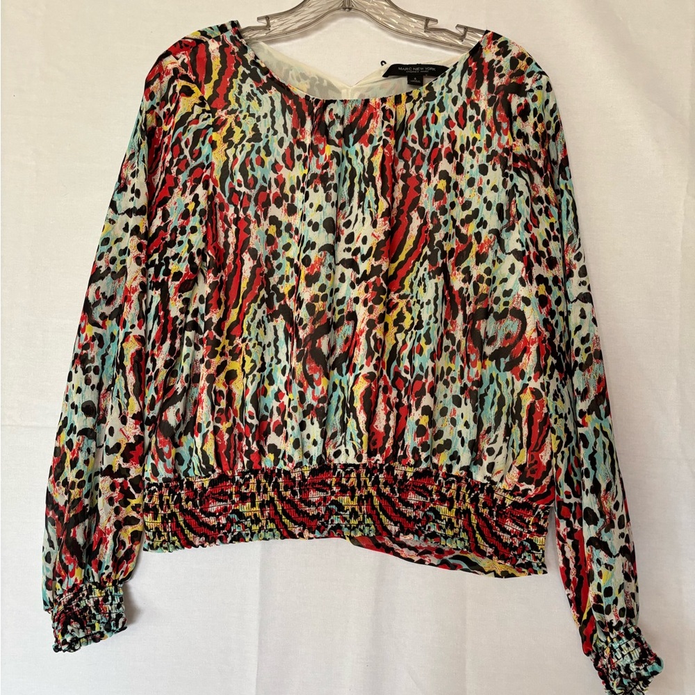 Marc New York Multicolor Abstract Blouse